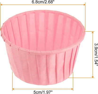 50Pcs Cupcake Baking Cups 3.5oz Standard Size Paper Cupcake Liners Greaseproof Wrappers Disposable for Wedding Birthdays Christmas Dessert, Pink
