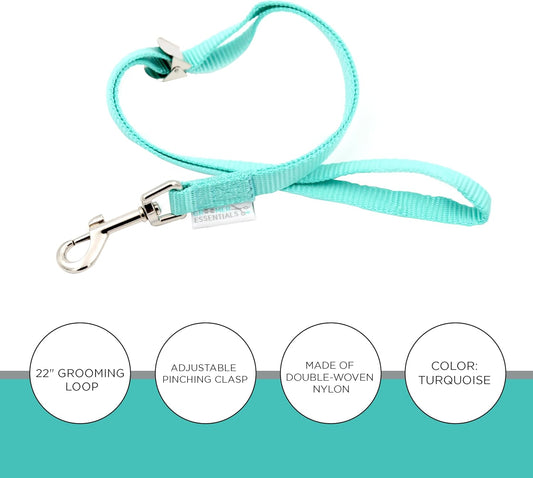 GROOMER ESSENTIALS 22" Grooming Loops in Turquoise - Secure and Stylish Restraints for Pet Grooming - Set of Essential Tools for Professional and Home Grooming