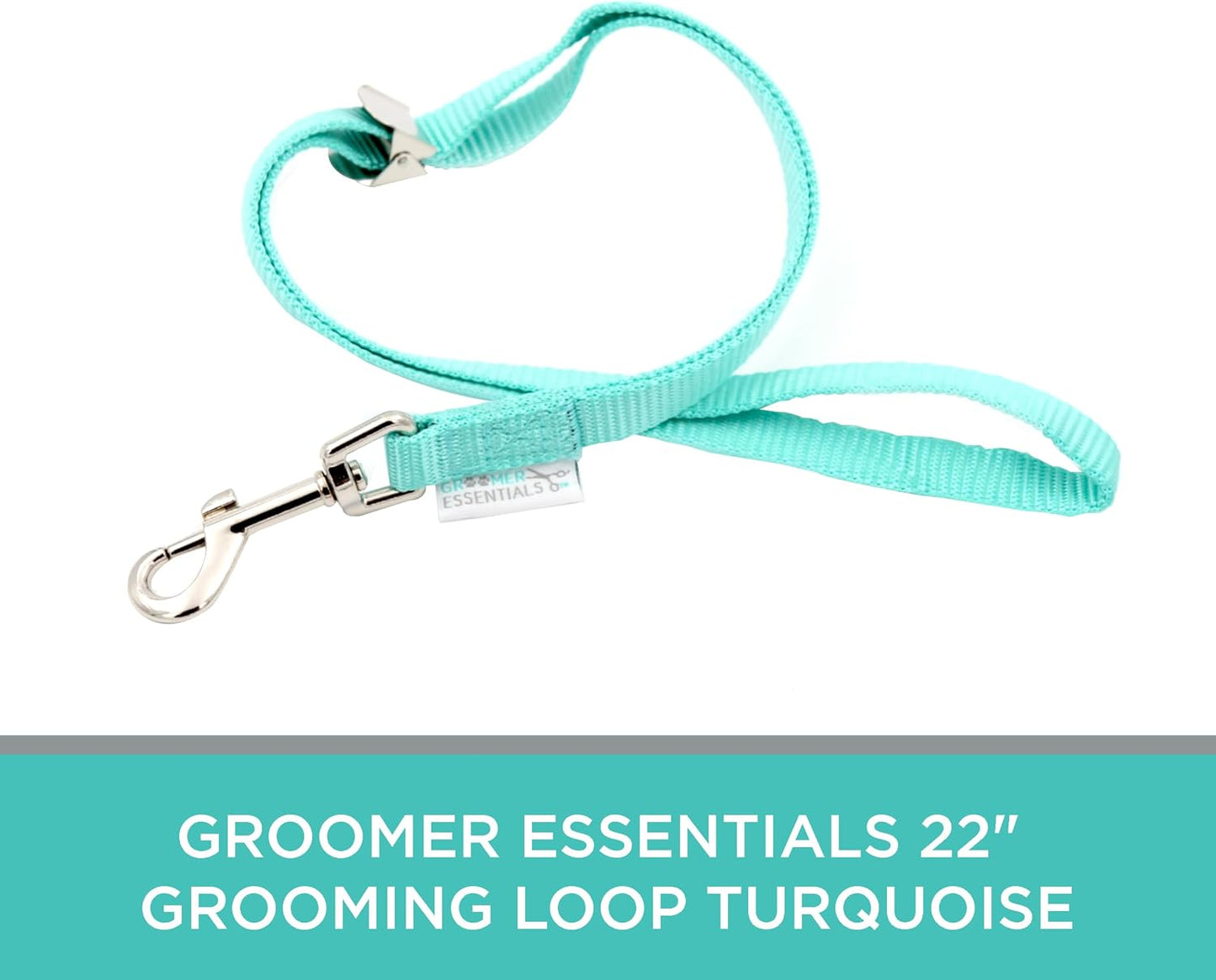 GROOMER ESSENTIALS 22" Grooming Loops in Turquoise - Secure and Stylish Restraints for Pet Grooming - Set of Essential Tools for Professional and Home Grooming