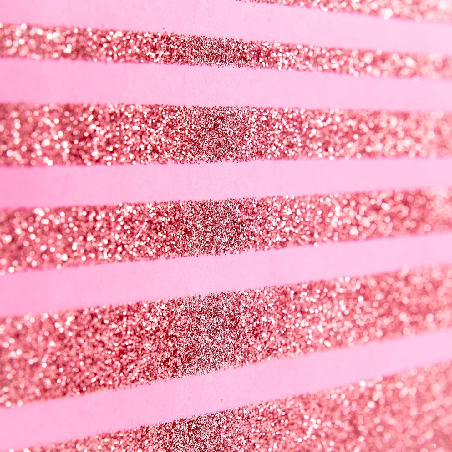 9" Medium Gift Bag with Tissue Paper (Pink Glitter Stripes) for Valentines Day, Birthdays, Baby Showers, Bridal Showers or Any Occasion