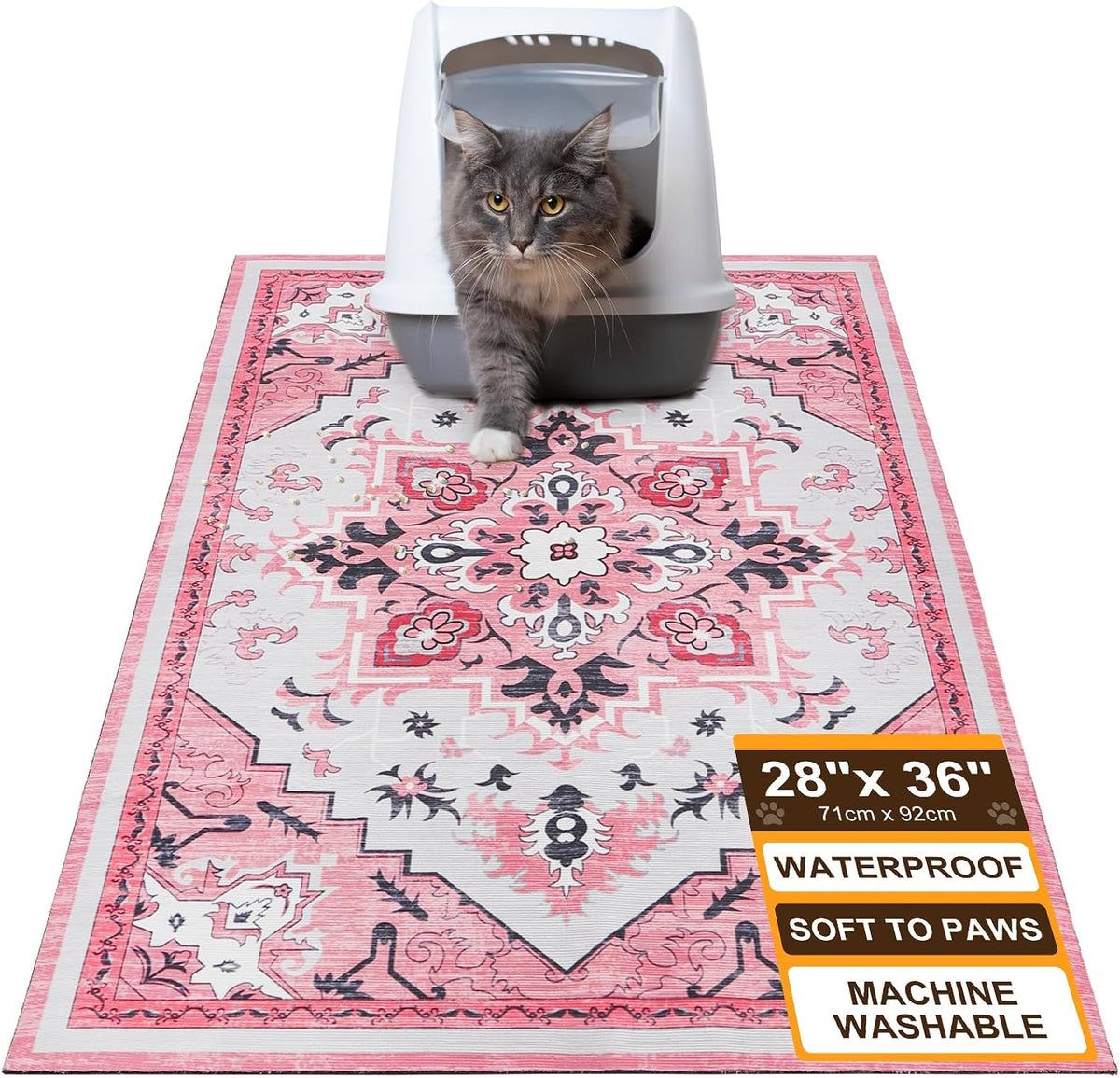 Cat Litter Mat, 28" x 36" Large Litter Trapping Mat, Waterproof