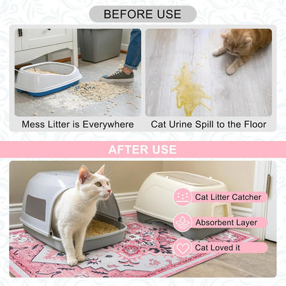Cat Litter Mat, 28" x 36" Large Litter Trapping Mat, Waterproof