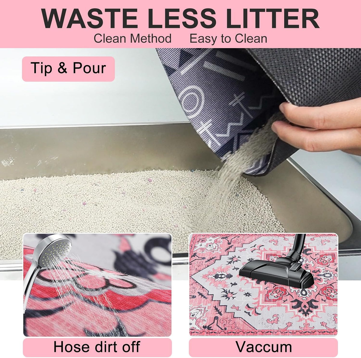 Cat Litter Mat, 28" x 36" Large Litter Trapping Mat, Waterproof