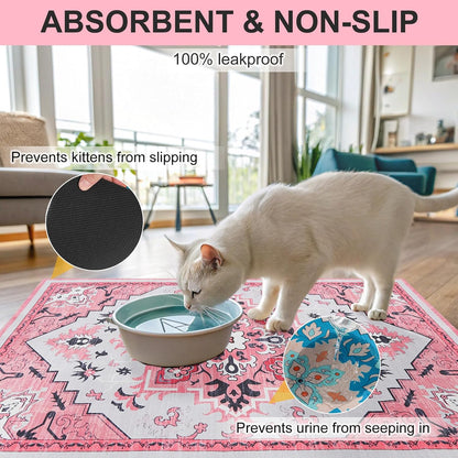 Cat Litter Mat, 28" x 36" Large Litter Trapping Mat, Waterproof