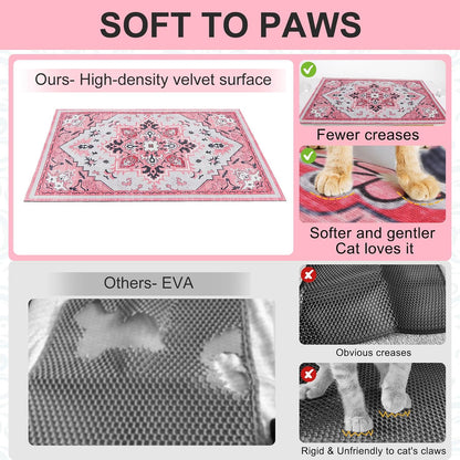 Cat Litter Mat, 28" x 36" Large Litter Trapping Mat, Waterproof