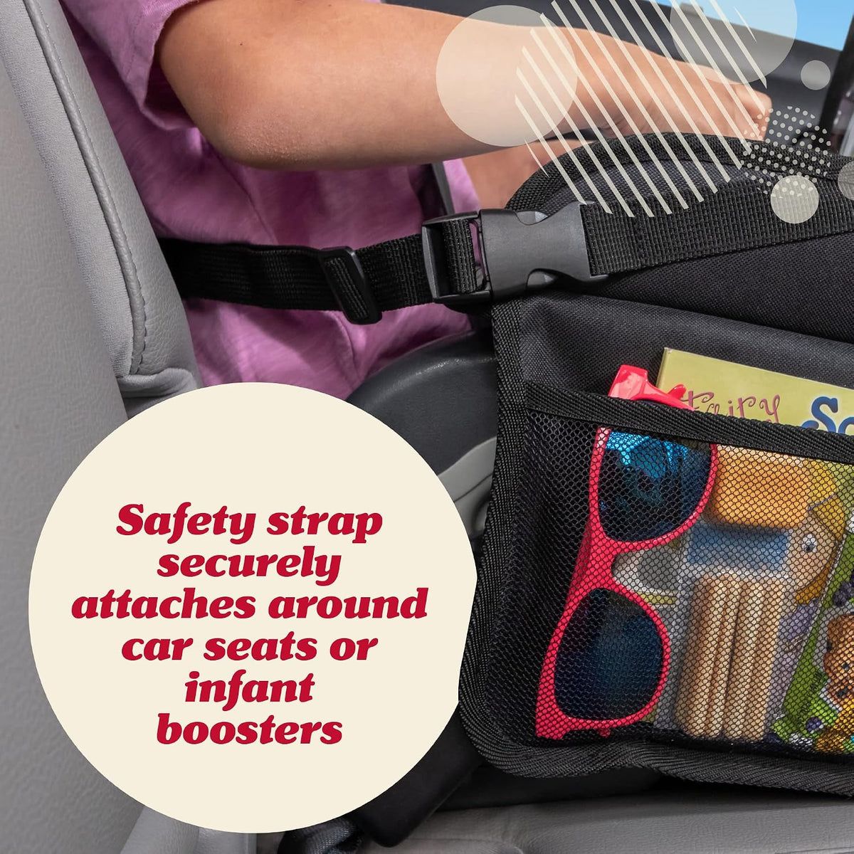 Travel Car Seat Tray - Dry Erase Board & Secure Tablet Holder for Toddler Travel - Durable 600D Oxford Cloth with Snack & Toy Compartments for Road Trip Essentials for Kids - Pink Unicorn