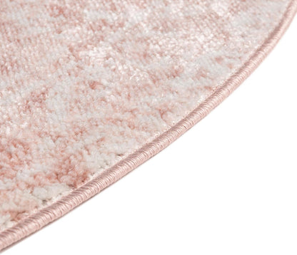 Oxford Collection Area Rug - Bodleian (5' 3" Round, Pink/ Ivory)
