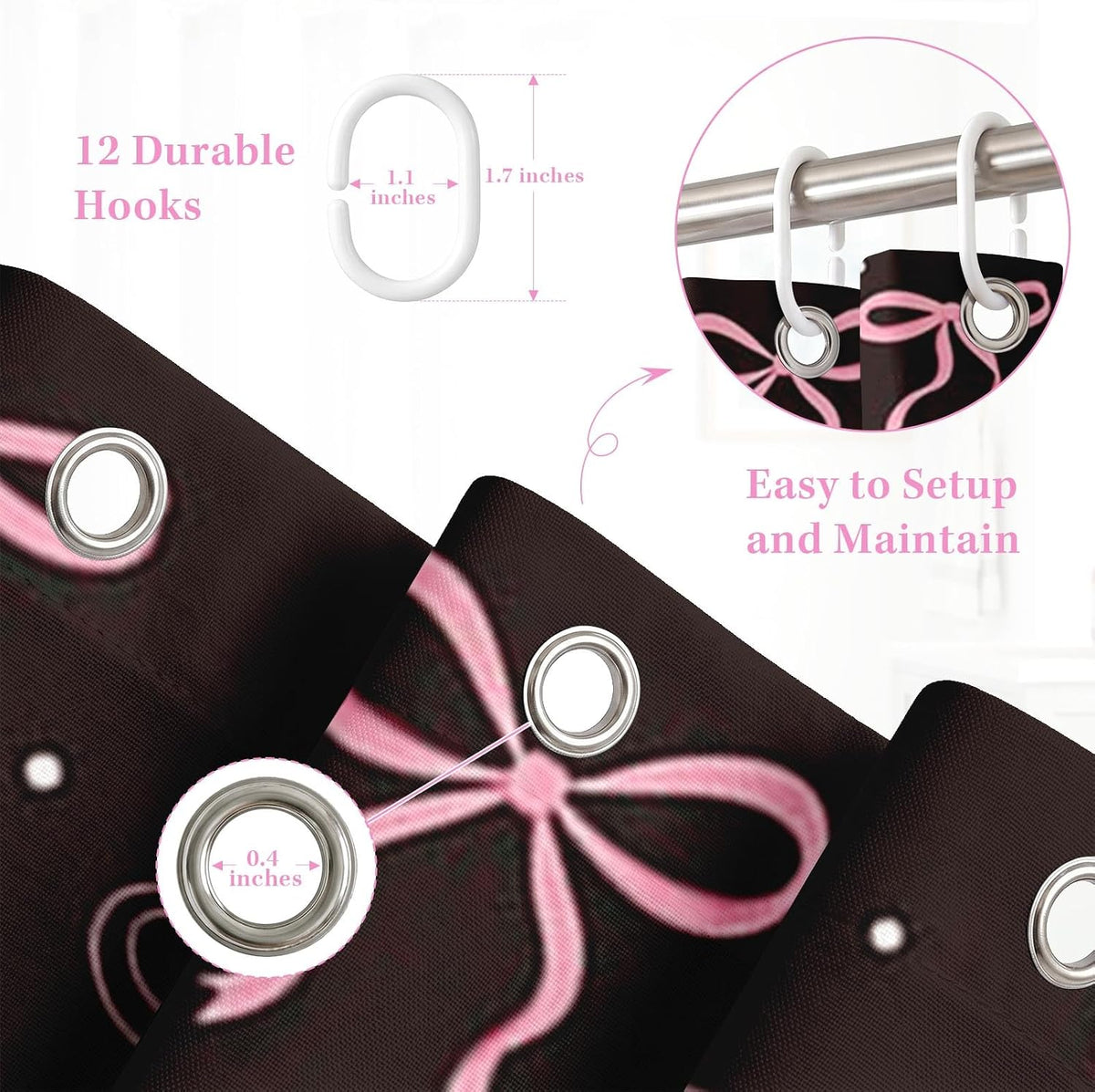 Bow Shower Curtain with Scalloped