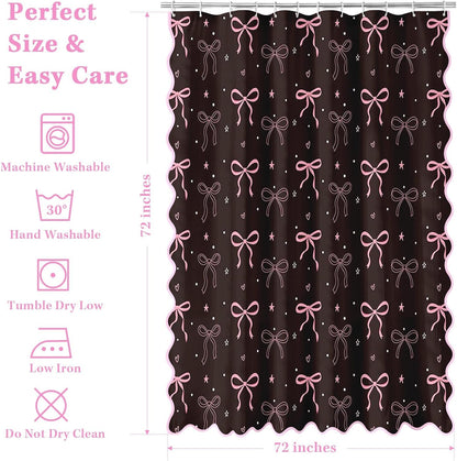Bow Shower Curtain with Scalloped