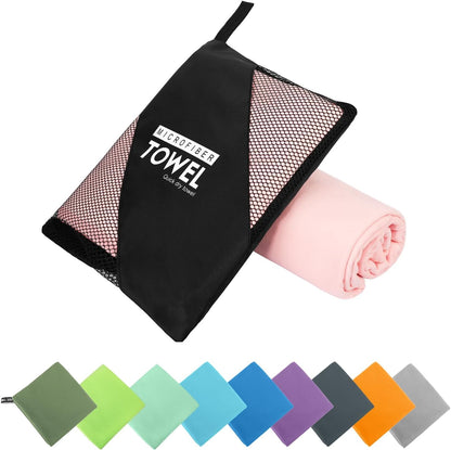 Microfiber Travel Towel, Quick Dry Camping & Gym Towel. Compact