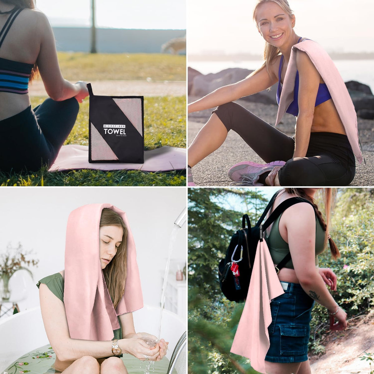 Microfiber Travel Towel, Quick Dry Camping & Gym Towel. Compact