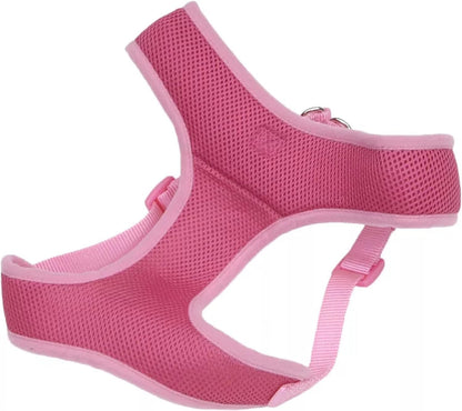 Comfort Soft Wrap Adjustable Dog Harness - Comfortable Harness for Dog - Adjustable Fit - Easy Step-in Design - Breathable Fabric Mesh - Pink Bright, 3/8" x 11"-13"
