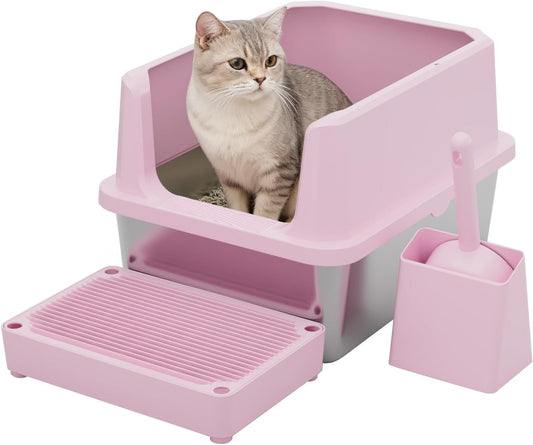 Cat Litter Box Anti-Scatter: Open-Room for Large Cats & Multi-Home