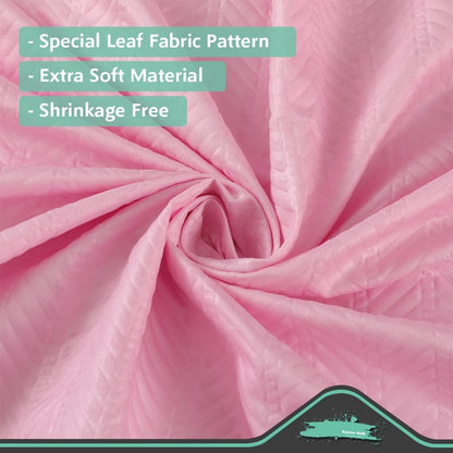 Lady Pink Fabric Shower Curtain or Liner - Waffle Weave Textured Thin Cloth Shower Curtains for Bathroom, Light Weighted Bath Curtain Set with 12 Hooks,72x72, Pink
