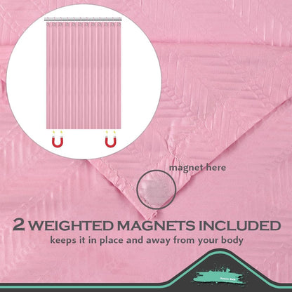 Lady Pink Fabric Shower Curtain or Liner - Waffle Weave Textured Thin Cloth Shower Curtains for Bathroom, Light Weighted Bath Curtain Set with 12 Hooks,72x72, Pink