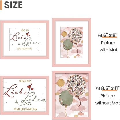 8.5 By 11 Picture Frame, Certificate Frames, Pink 1 Pack