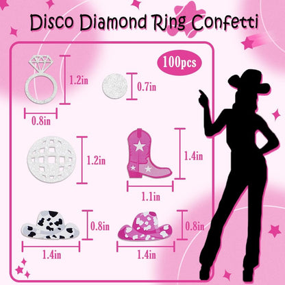 Cowgirl Disco Bachelorette Confetti, Cowgirl Bachelorette Party Decorations