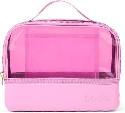 Boggs n Ends Travel Organizer Pouch – 9” x 3” x 7” – Durable, Washable, Tip-proof – Compact Cosmetics Case (Pink Taffy)