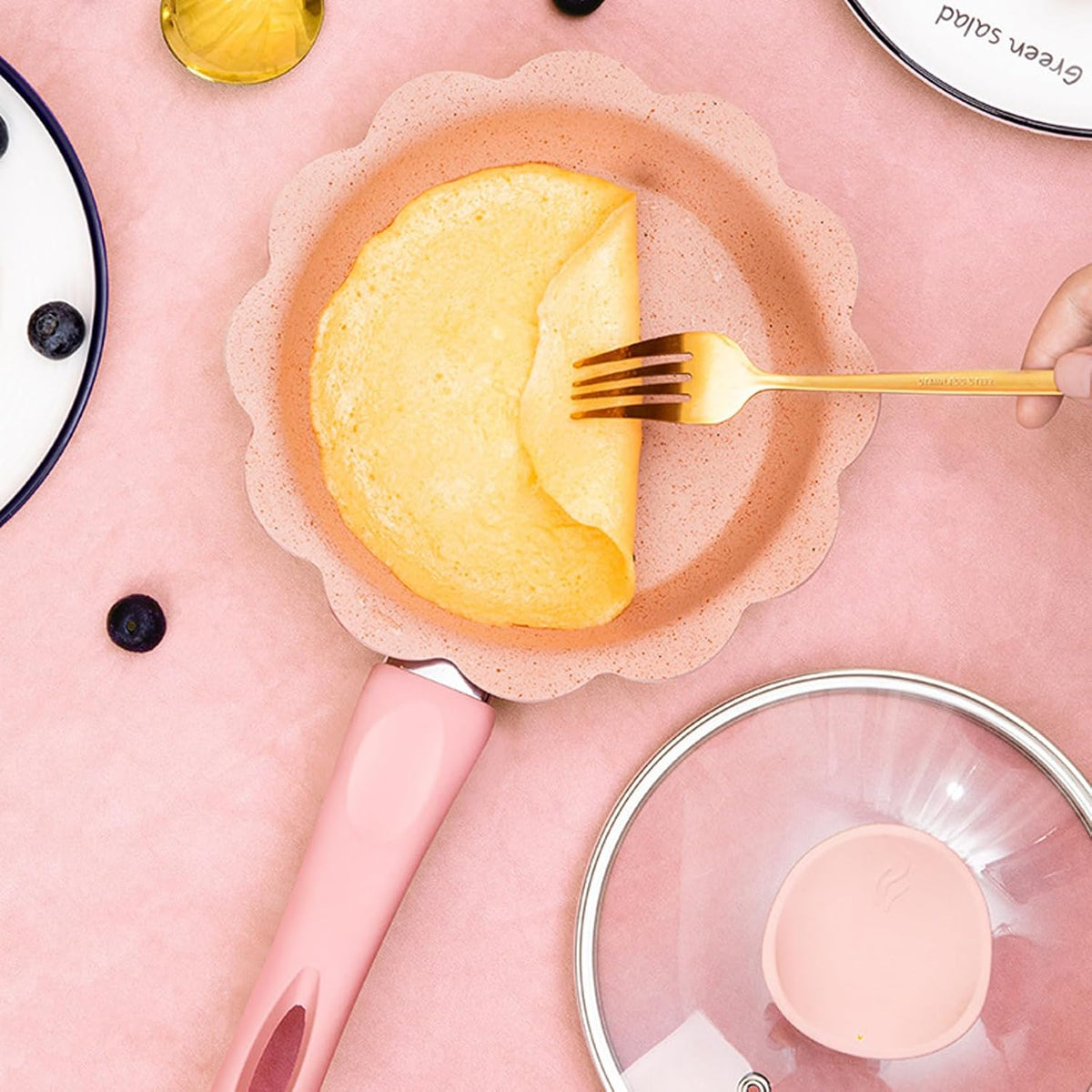 Milk Soup Pot, Non Stick Multifunctional Frying Pan, Saucepan Set, Sauce Pan with Lid Steaming Basket Food Steamer Steamer Pot Nonstick Small Sauce Pan Milk Soup Pan for Home Kitchen Restaurant,Pink