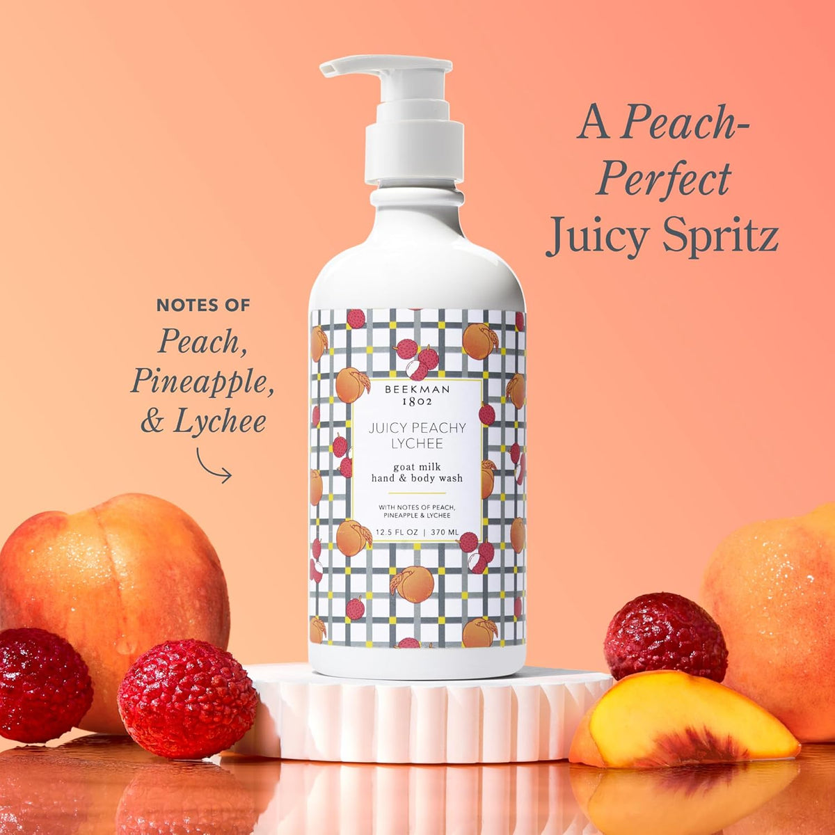 Goat Milk Hand Soap, Juicy Peachy Lychee, 12.5 fl oz