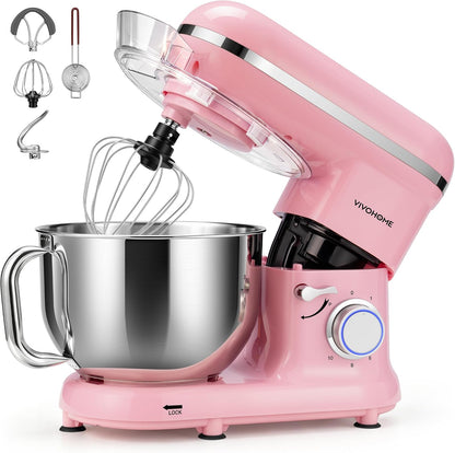 Stand Mixer, 6-Quart Tilt-Head Kitchen Mixer with Bowl, Pink