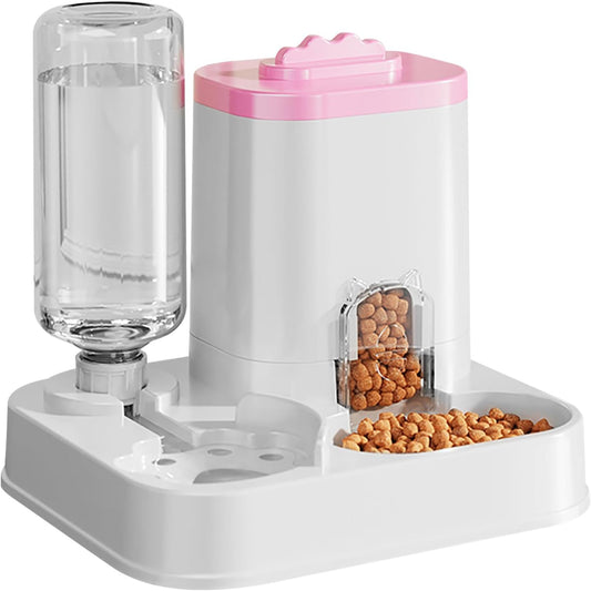 Cat Food Dispenser Dog Cat Feeder Automatic Integrated Food Basin 1-10L Large Capacity Feeding & Watering Supplies Automatic Pet Feeder for Small Medium Dogs Puppy Kitten Cats Food Bowl