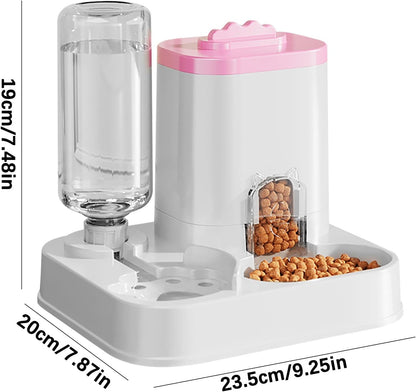 Cat Food Dispenser Dog Cat Feeder Automatic Integrated Food Basin 1-10L Large Capacity Feeding & Watering Supplies Automatic Pet Feeder for Small Medium Dogs Puppy Kitten Cats Food Bowl