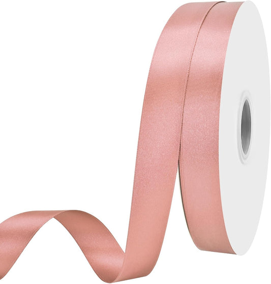 7/8 inch Wide 100 Yards Double Face Peach Satin Ribbon Fabric Ribbon for Gift Wrapping Very Suitable for Weddings Decoration Bouquet Balloons Arts Craft Sewing Hair Bow Invitation