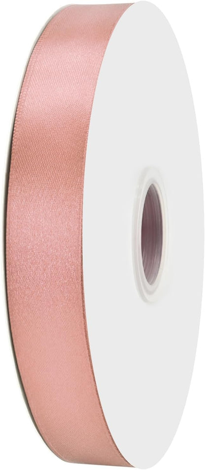 7/8 inch Wide 100 Yards Double Face Peach Satin Ribbon Fabric Ribbon for Gift Wrapping Very Suitable for Weddings Decoration Bouquet Balloons Arts Craft Sewing Hair Bow Invitation