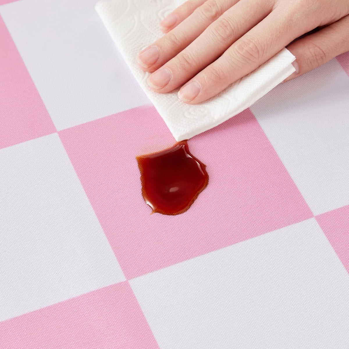 Checkered Table Cloth, Classic Checkerboard Tablecloth for Picnic, Party, Dinner Table Cover, Waterproof Washable Wrinkle Resistant (Pink, 55''x71'' (Rectangle))
