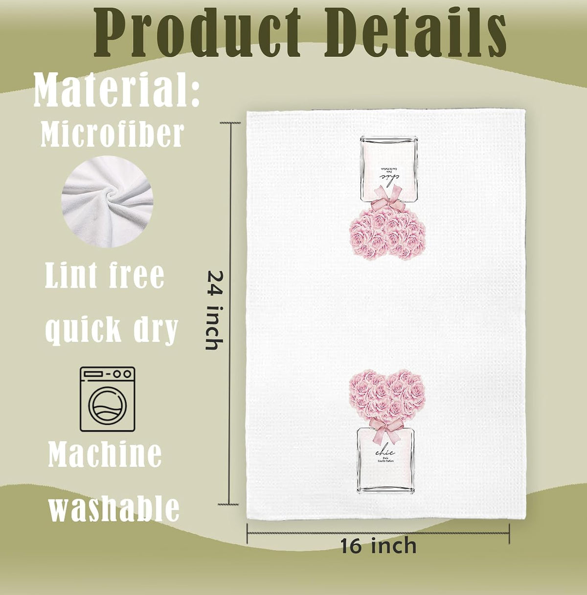 Light Pink Perfume Inspirational Decorative Hand Towels for Bathroom Set of 2, Women Fashion Light Pink Bathroom Bath Hand Towels for Yoga Swim Hotel Spa Decor, 16x24 Inch