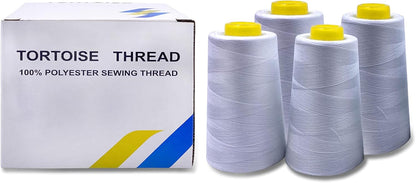 Tortoise 4 Cones of 3000 Yards Each Spool Thread for All Purpose, Serger, Overlock, Quilting, Sewing Machine - 100% Polyester - Peach Beige