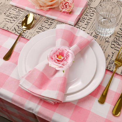 Handicraft Rose Flower Napkin Rings Set of 6,Hemp Rope Napkin Holder Rings Table Decorations for Wedding, Valentine's, Banquet, Christmas, Birthday, Thanksgiving