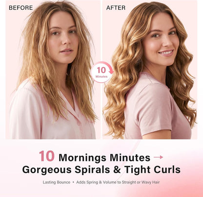 1.25 Inch Curling Iron with Clip, Ceramic Hair Curler, Dual Voltage