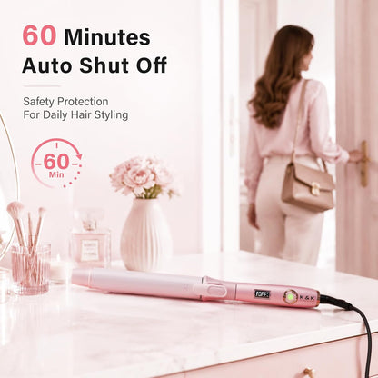 1.25 Inch Curling Iron with Clip, Ceramic Hair Curler, Dual Voltage