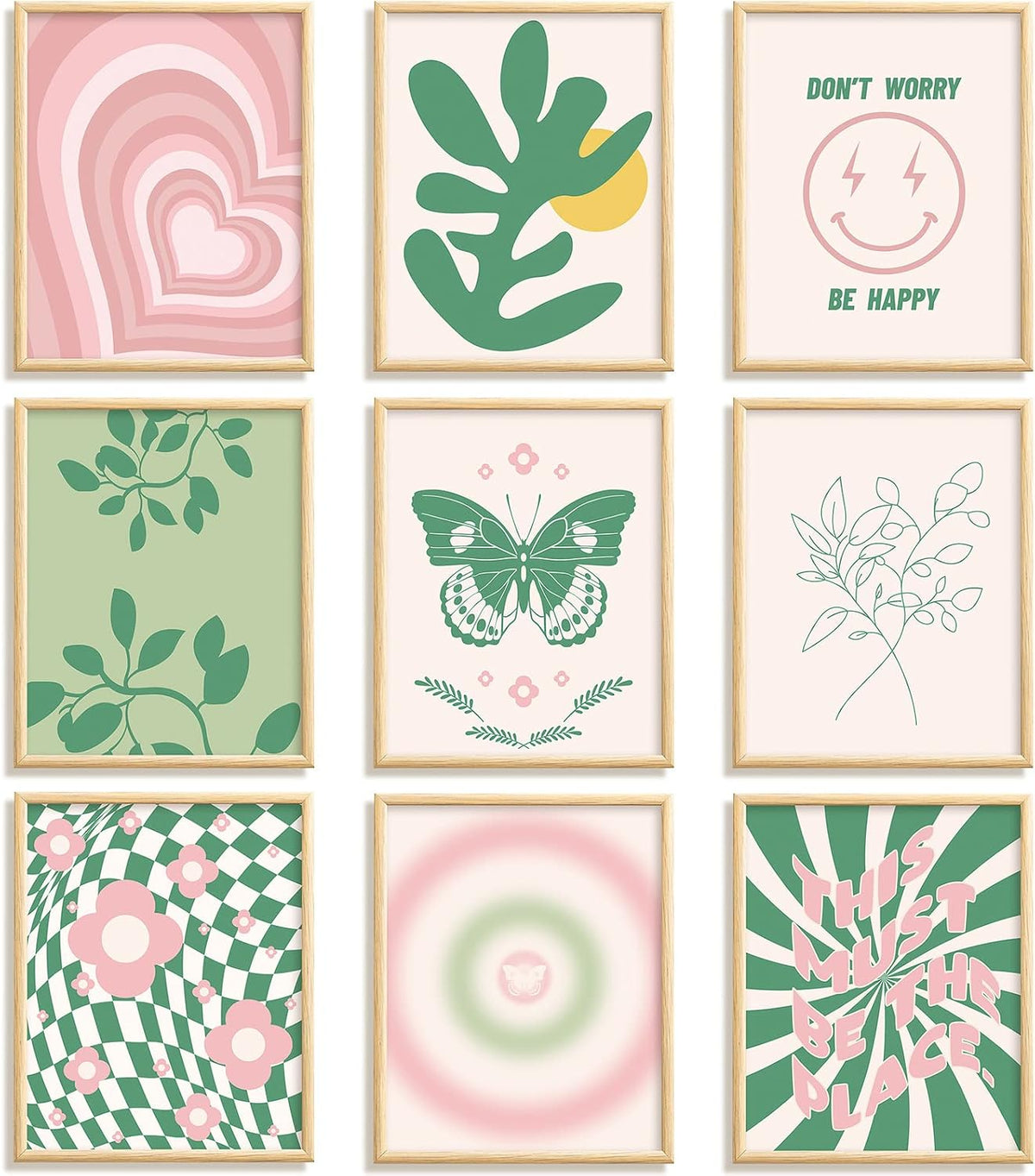 9 Pcs Aesthetic Danish Pastel Room Decor, 8 x 10