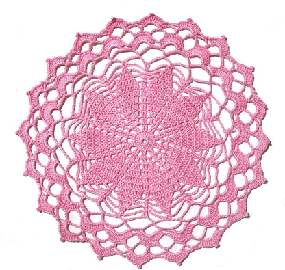 12 Inch Lace Crochet Doilies Table Placemat Washable Kitchen Round Leaves Decor Doily (1, Pink)