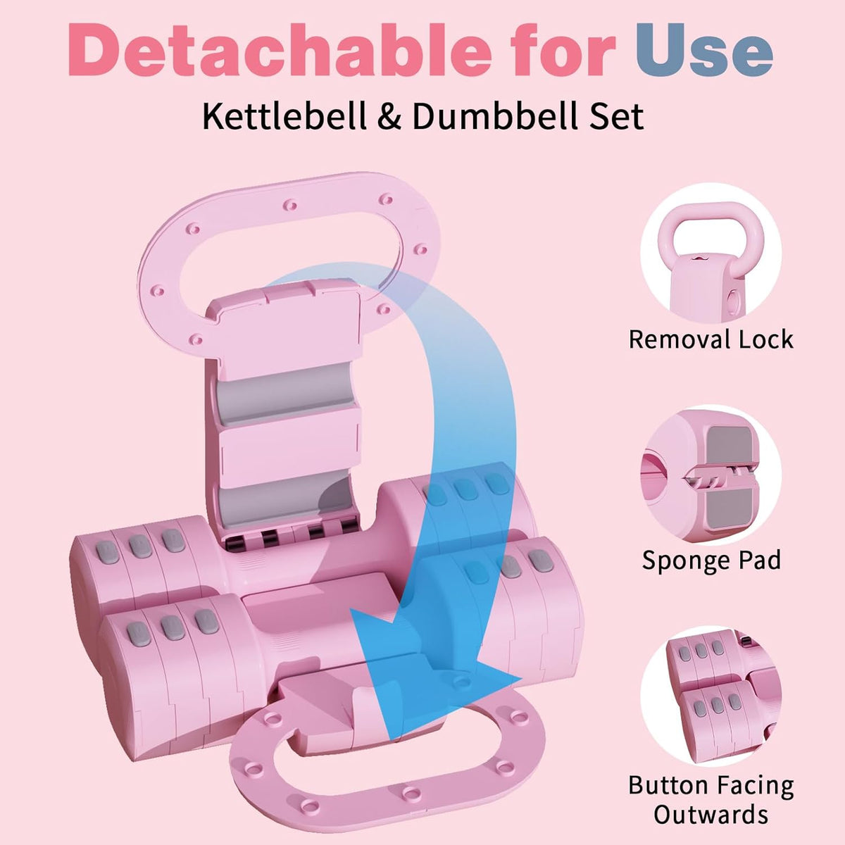 Adjustable Kettlebell Set, 4-in-1 Free Weight Kettlebell sets (5.5lbs 7.7lbs 9.9lbs 12.1lbs) for women, Hand Weight Dumbbell Set of 2 for Home Gym Fitness Training