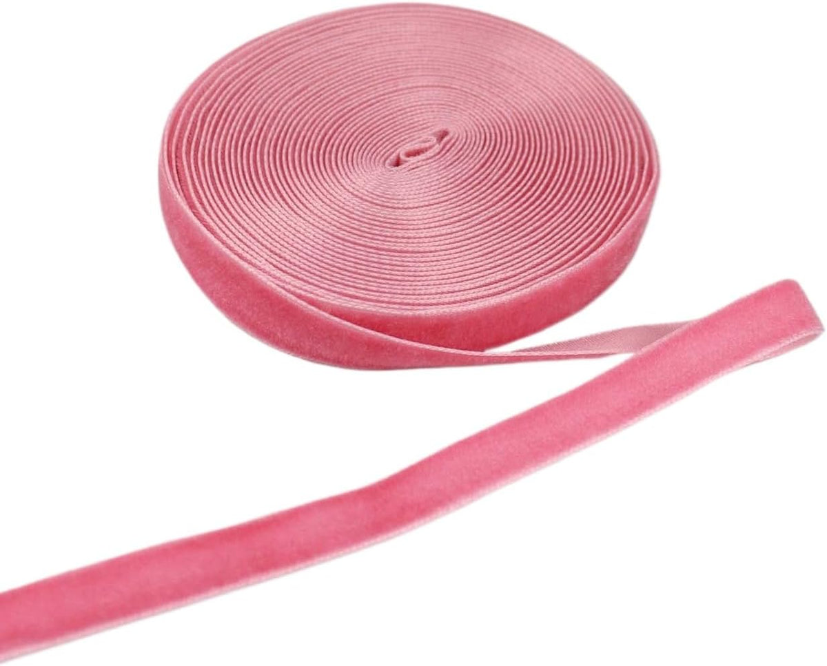Velvet Ribbon for Gift Wrapping Christmas Decoration (07 (Peach),3/8'' (10mm) x 5 Yards)