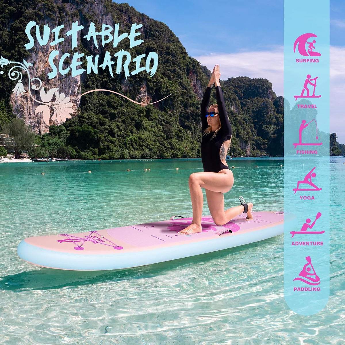 Inflatable Paddle Board with Accessories 10'6''/11'Stable SUP