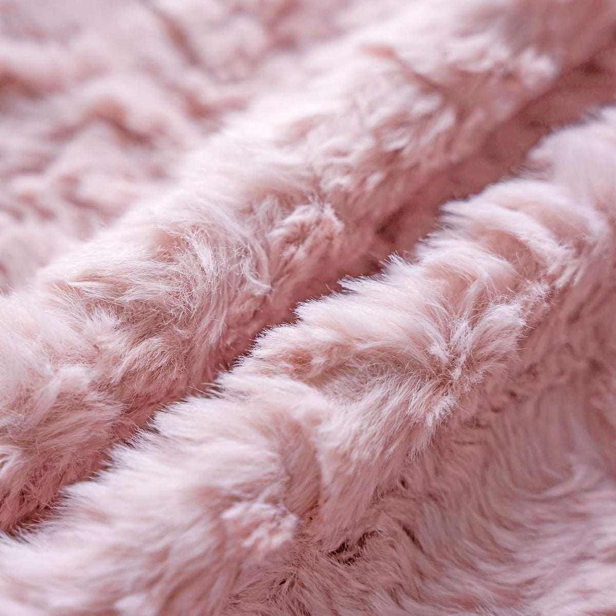Pink Faux Fur Cozy Soft Solid Fuzzy Decorative Throw Pillow Covers 18x18 inch Set of 2,Velvet Pillowcase Cushion Case for Sofa Couch