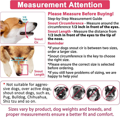Dog Muzzle Anti Biting and Chewing with Comfortable Mesh Soft Fabric and Adjustable Strap, Suitable for Small, Medium and Large Dogs(Pink Unicone,L)