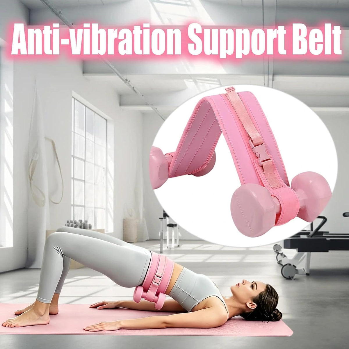 Hip Thrust Belt for Dumbbells, Upgraded Non-Slip Thickened Widened Weight Belt, Heavy Duty Hip Thrust Band Fit for Dumbbells, Kettlebells, Weight Plates and Home Gym Workouts