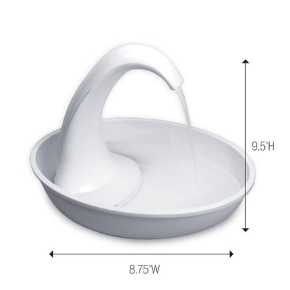 Pioneer Pet Swan Pet Drinking Fountain for Cats and Dogs - 80oz Capacity, Great for Multiple Pets – Great for Pets Who Love the Faucet - Bubbler and Bowl Dispenser Design Keeps Water Moving