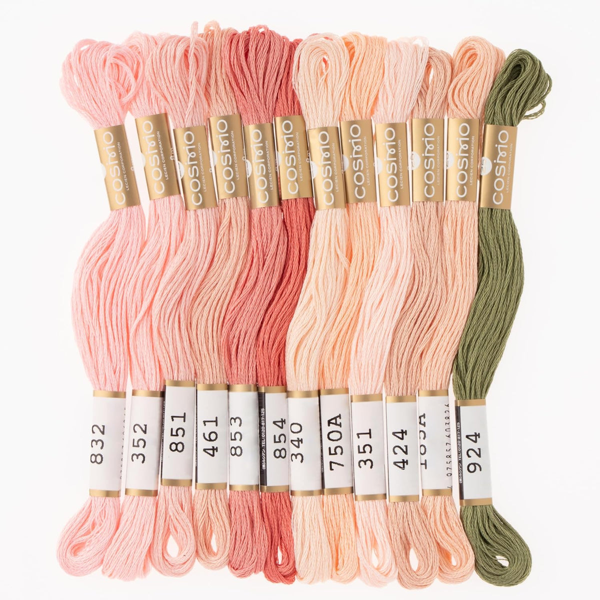 Lecien No. 162400-13 , Thread Assorted Pack by Nicki Franklin Peaches and Cream, 12 Piece Set