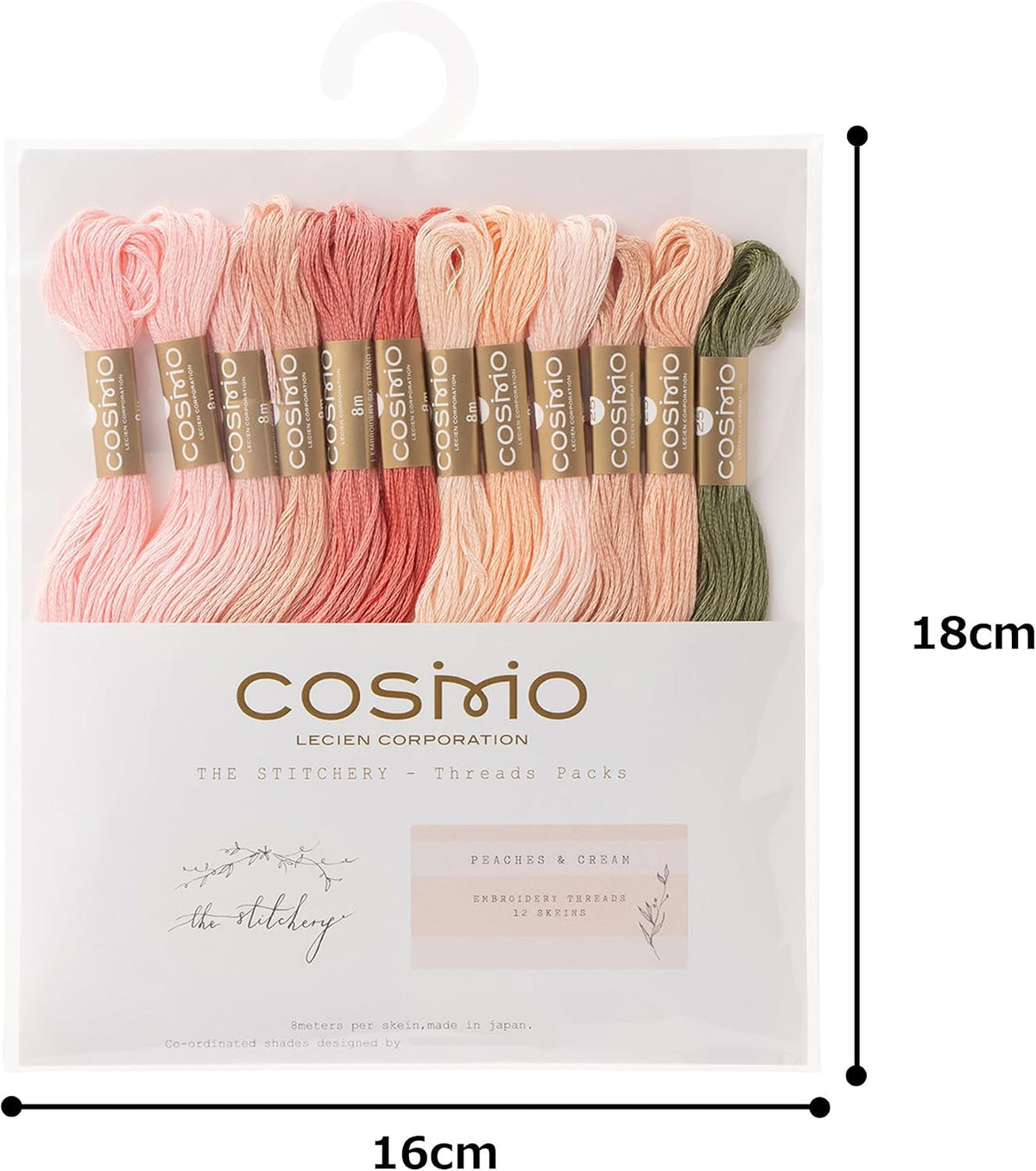 Lecien No. 162400-13 , Thread Assorted Pack by Nicki Franklin Peaches and Cream, 12 Piece Set