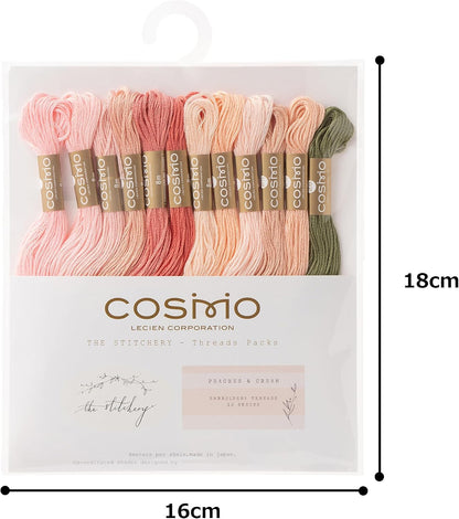 Lecien No. 162400-13 , Thread Assorted Pack by Nicki Franklin Peaches and Cream, 12 Piece Set