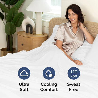 Bed Sheets Set with 4 Pieces, 1000 Thread Count, Percale, 100% Peruvian Pima Cotton, Twin XL Size Fits 27-32" Deep Pocket (Stripe, Peach)