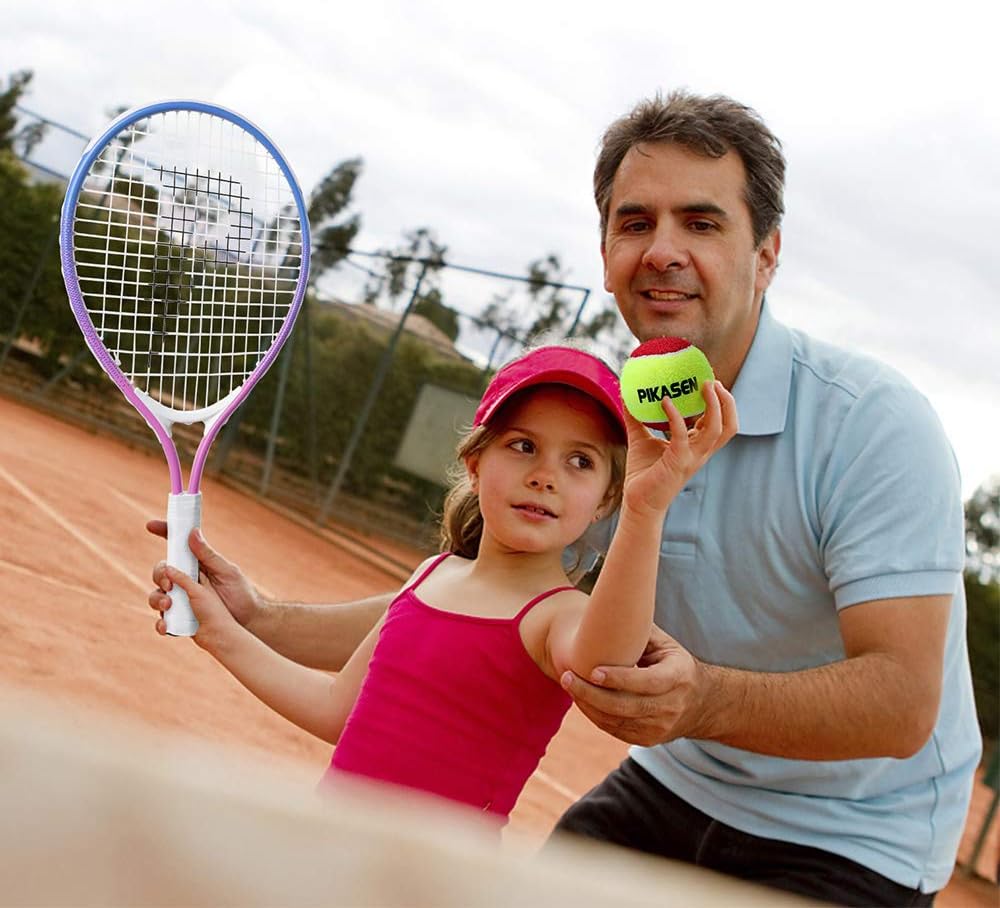 17" Kids Tennis Racket Best Starter Kit for Kids Age 4 and Under with Shoulder Strap Bag and Mini Tennis Racket Toddler Tennis Raquet