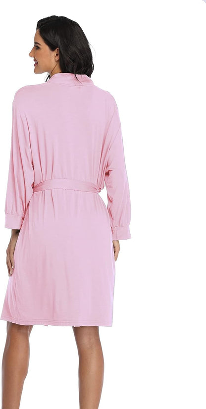 Women's Robes Lightweight Kimono Robes Knit Bathrobes Soft Sleepwear Loungewear